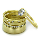 LO3645 - Brass Ring Gold & Brush Women AAA Grade CZ Clear