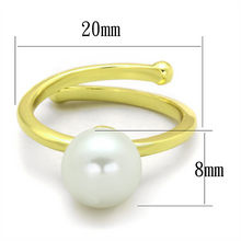 LO3656 - Brass Ring Gold Women Synthetic White