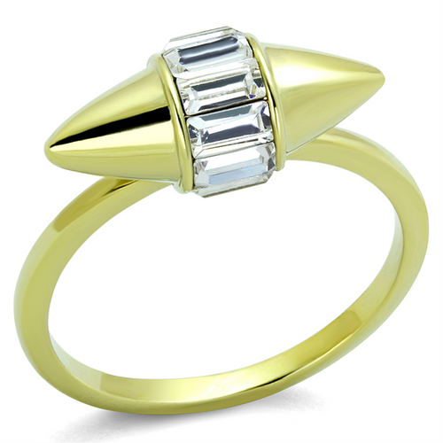 LO3657 - Brass Ring Gold Women Top Grade Crystal Clear