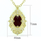 LO3670 - Brass Chain Pendant Gold & Brush Women Synthetic Siam