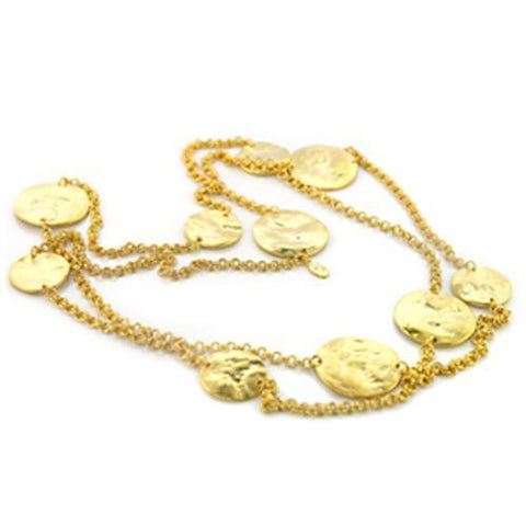 LO367 - Brass Necklace Gold Women No Stone No Stone