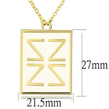 LO3684 - Brass Chain Pendant Gold Women Epoxy White