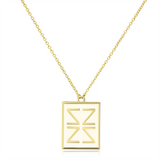 LO3684 - Brass Chain Pendant Gold Women Epoxy White