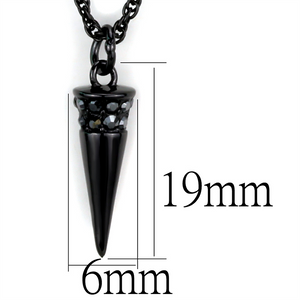 LO3709 - Brass Chain Pendant TIN Cobalt Black Women Top Grade Crystal Hematite