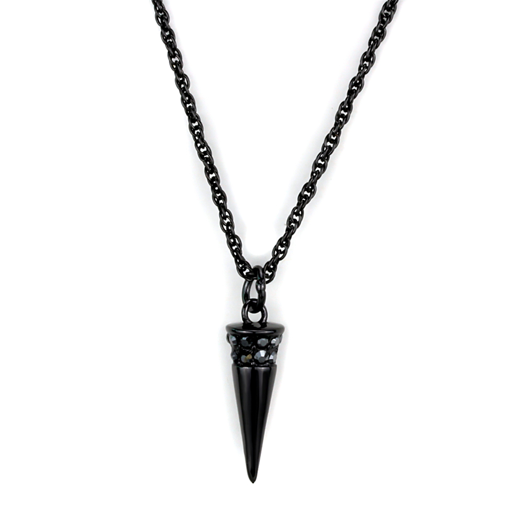 LO3709 - Brass Chain Pendant TIN Cobalt Black Women Top Grade Crystal Hematite