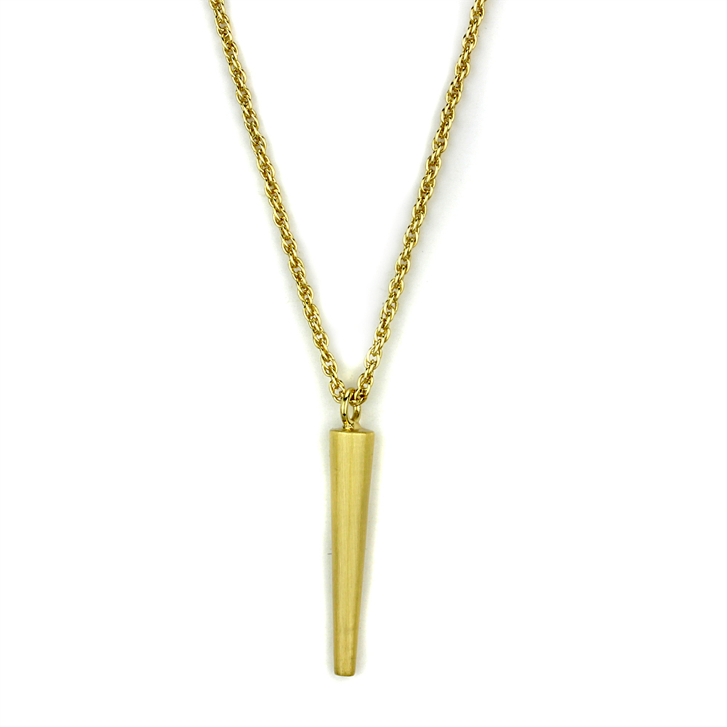 LO3710 - Brass Chain Pendant Gold & Brush Women No Stone No Stone