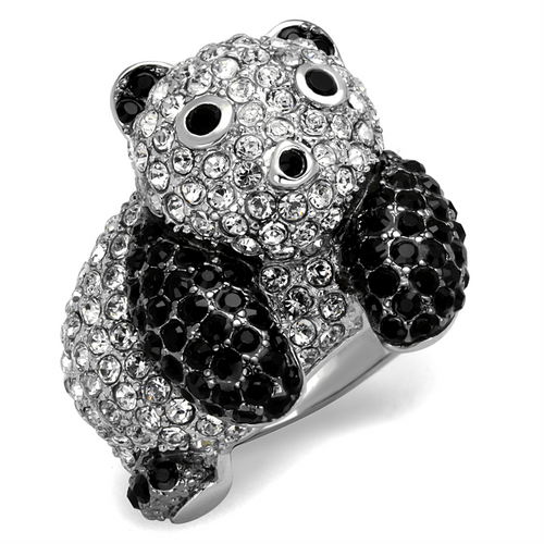 LO3740 - Brass Ring Rhodium + Ruthenium Women Synthetic Jet