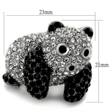 LO3740 - Brass Ring Rhodium + Ruthenium Women Synthetic Jet