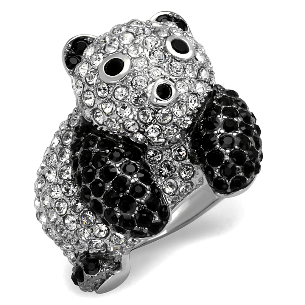 LO3740 - Brass Ring Rhodium + Ruthenium Women Synthetic Jet