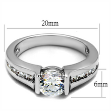 LO3744 - Brass Ring Rhodium Women AAA Grade CZ Clear