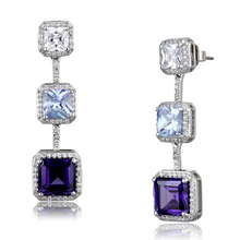 LO3754 - Brass Earrings Rhodium Women AAA Grade CZ Amethyst