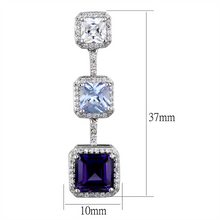 LO3754 - Brass Earrings Rhodium Women AAA Grade CZ Amethyst