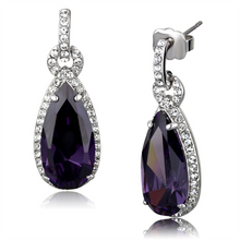 LO3756 - Brass Earrings Rhodium Women AAA Grade CZ Amethyst