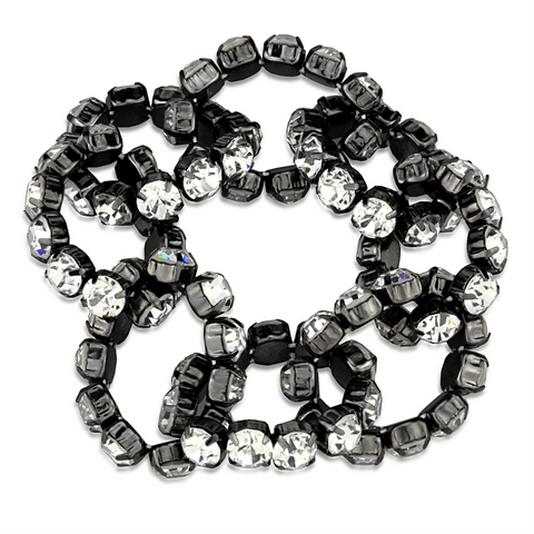 LO3831 - Brass Bracelet Ruthenium Women Top Grade Crystal Clear