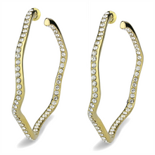 LO3857 - Brass Earrings IP Gold(Ion Plating) Women Top Grade Crystal Clear