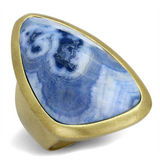 LO3881 - Brass Ring Antique Copper Women Synthetic Capri Blue