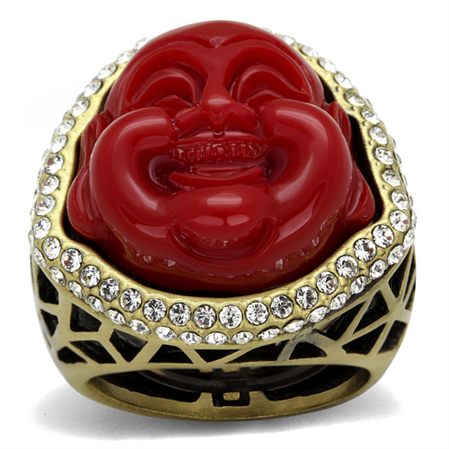 LO3883 - Brass Ring Antique Copper Women Synthetic Siam