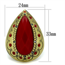 LO3886 - Brass Ring Antique Copper Women Synthetic Siam