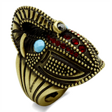 LO3887 - Brass Ring Antique Copper Women Synthetic Sea Blue