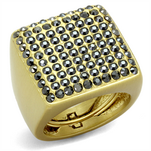 LO3896 - Brass Ring Gold & Brush Women Top Grade Crystal Hematite
