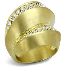 LO3898 - Brass Ring Gold & Brush Women Top Grade Crystal Clear