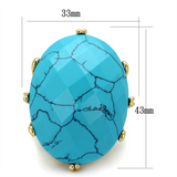 LO3901 - Brass Ring Gold Women Synthetic Turquoise