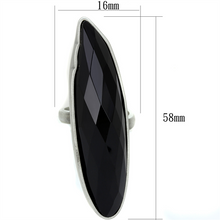 LO3910 - Brass Ring Antique Silver Women Synthetic Jet