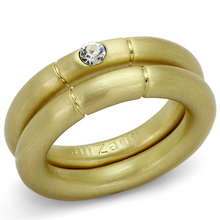 LO3918 - Brass Ring Gold & Brush Women Top Grade Crystal Clear