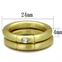 LO3918 - Brass Ring Gold & Brush Women Top Grade Crystal Clear