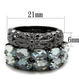 LO3928 - Brass Ring TIN Cobalt Black Women Top Grade Crystal Black Diamond