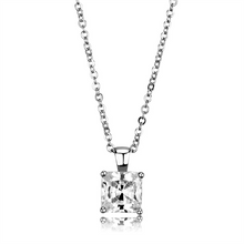 LO3931 - Brass Chain Pendant Rhodium Women AAA Grade CZ Clear
