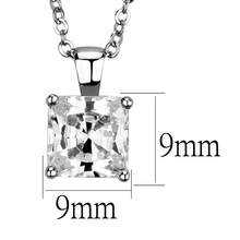 LO3931 - Brass Chain Pendant Rhodium Women AAA Grade CZ Clear