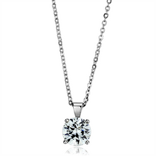 LO3932 - Brass Chain Pendant Rhodium Women AAA Grade CZ Clear
