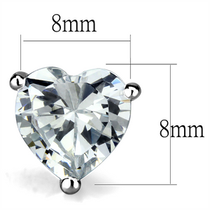 LO3951 - Brass Earrings Rhodium Women AAA Grade CZ Clear