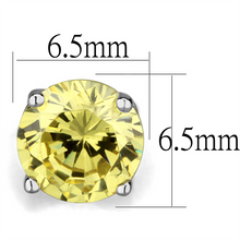 LO3953 - Brass Earrings Rhodium Women AAA Grade CZ Citrine Yellow