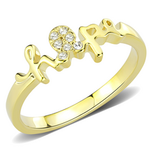 LO3965 - Brass Ring Flash Gold Women Top Grade Crystal Clear