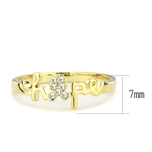 LO3965 - Brass Ring Flash Gold Women Top Grade Crystal Clear