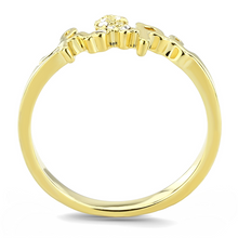 LO3965 - Brass Ring Flash Gold Women Top Grade Crystal Clear