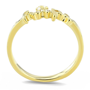 LO3965 - Brass Ring Flash Gold Women Top Grade Crystal Clear