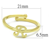 LO3996 - Flash Gold Brass Ring with No Stone