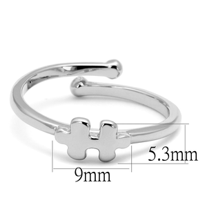 LO4027 - Rhodium Brass Ring with No Stone