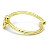 LO4034 - Brass Ring Flash Gold Women No Stone No Stone