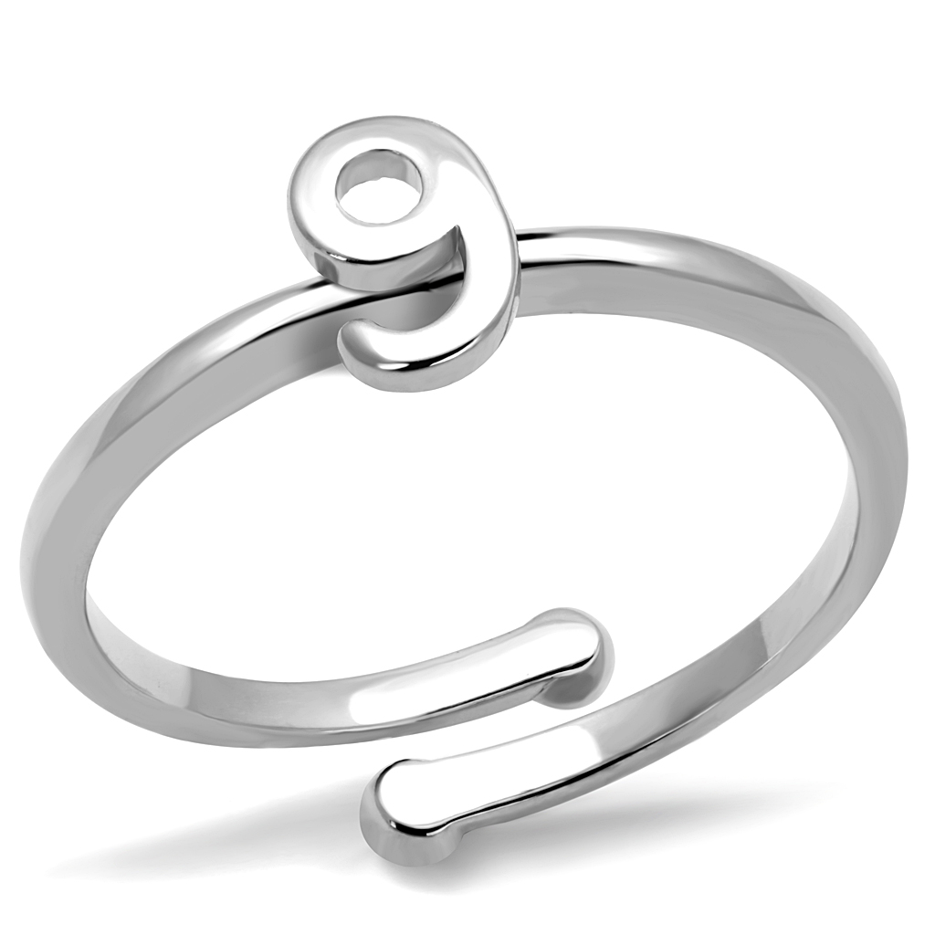 LO4037 - Rhodium Brass Ring with No Stone