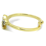 LO4042 - Brass Ring Flash Gold Women Top Grade Crystal Clear
