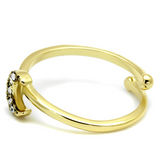 LO4046 - Brass Ring Flash Gold Women Top Grade Crystal Clear