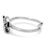 LO4049 - Brass Ring Rhodium Women Top Grade Crystal Clear