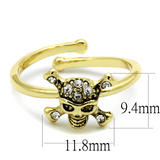 LO4056 - Brass Ring Flash Gold Women Top Grade Crystal Clear