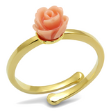 LO4059 - Brass Ring Flash Gold Women Synthetic Light Peach