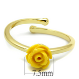 LO4061 - Brass Ring Flash Gold Women Synthetic Topaz