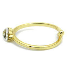 LO4062 - Flash Gold Brass Ring with Precious Stone Conch in Multi Color
